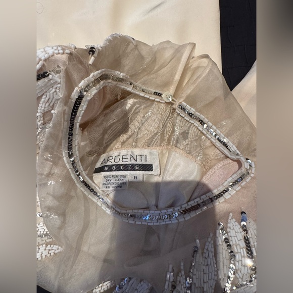 ❤️ New STUNNING ARGENTI NOTTE SILK TUNIC DRESS. Hand Beaded. Lined. Size: 6. - Picture 13 of 16